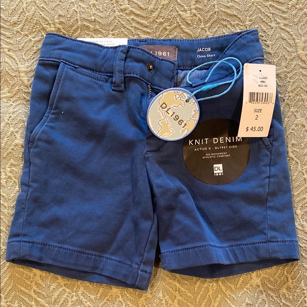 DL1961 Kids Blue Knit Denim Shorts